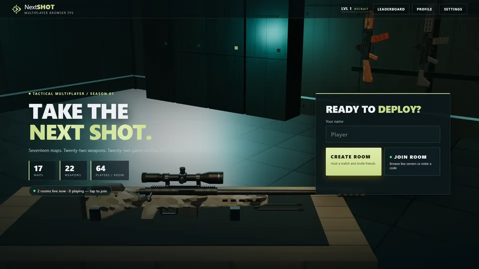 Lobbystrike: Main menu